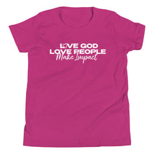 Load image into Gallery viewer, "Love God" Youth T-Shirt - White Logo