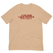 Load image into Gallery viewer, &quot;Love God&quot; Unisex T-Shirt - Red Logo
