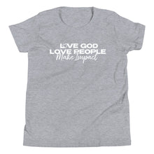 Load image into Gallery viewer, &quot;Love God&quot; Youth T-Shirt - White Logo
