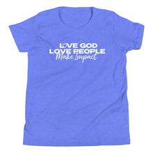 Load image into Gallery viewer, &quot;Love God&quot; Youth T-Shirt - White Logo
