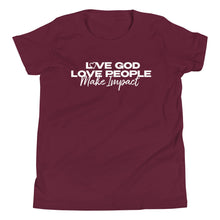 Load image into Gallery viewer, &quot;Love God&quot; Youth T-Shirt - White Logo
