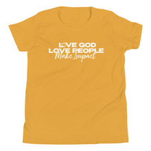 Load image into Gallery viewer, &quot;Love God&quot; Youth T-Shirt - White Logo
