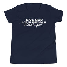 Load image into Gallery viewer, &quot;Love God&quot; Youth T-Shirt - White Logo
